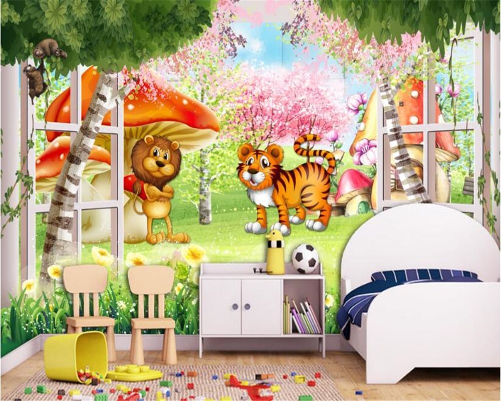 Cameretta bimbi murale foresta animali, 1000x800 HD, iMac