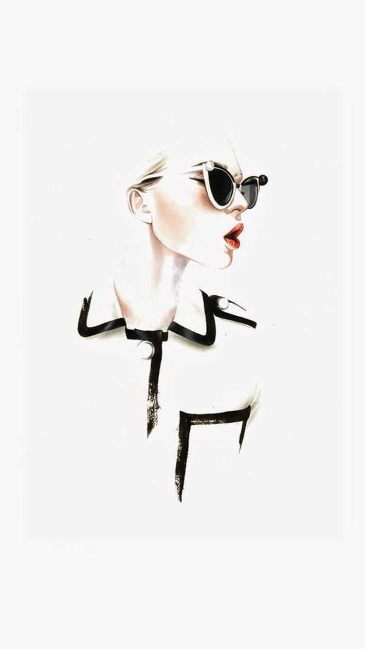 illustrazione donna occhiali da sole, 750x1334 Verticale, Mobile