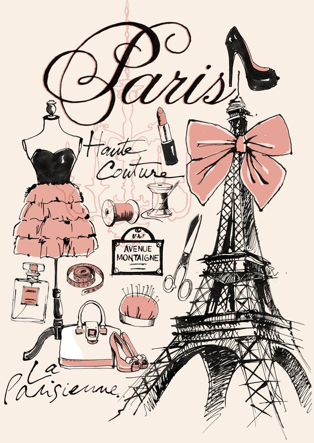 illustrazione Parigi Torre Eiffel moda, 1004x1417 Full HD Verticale, Samsung Galaxy
