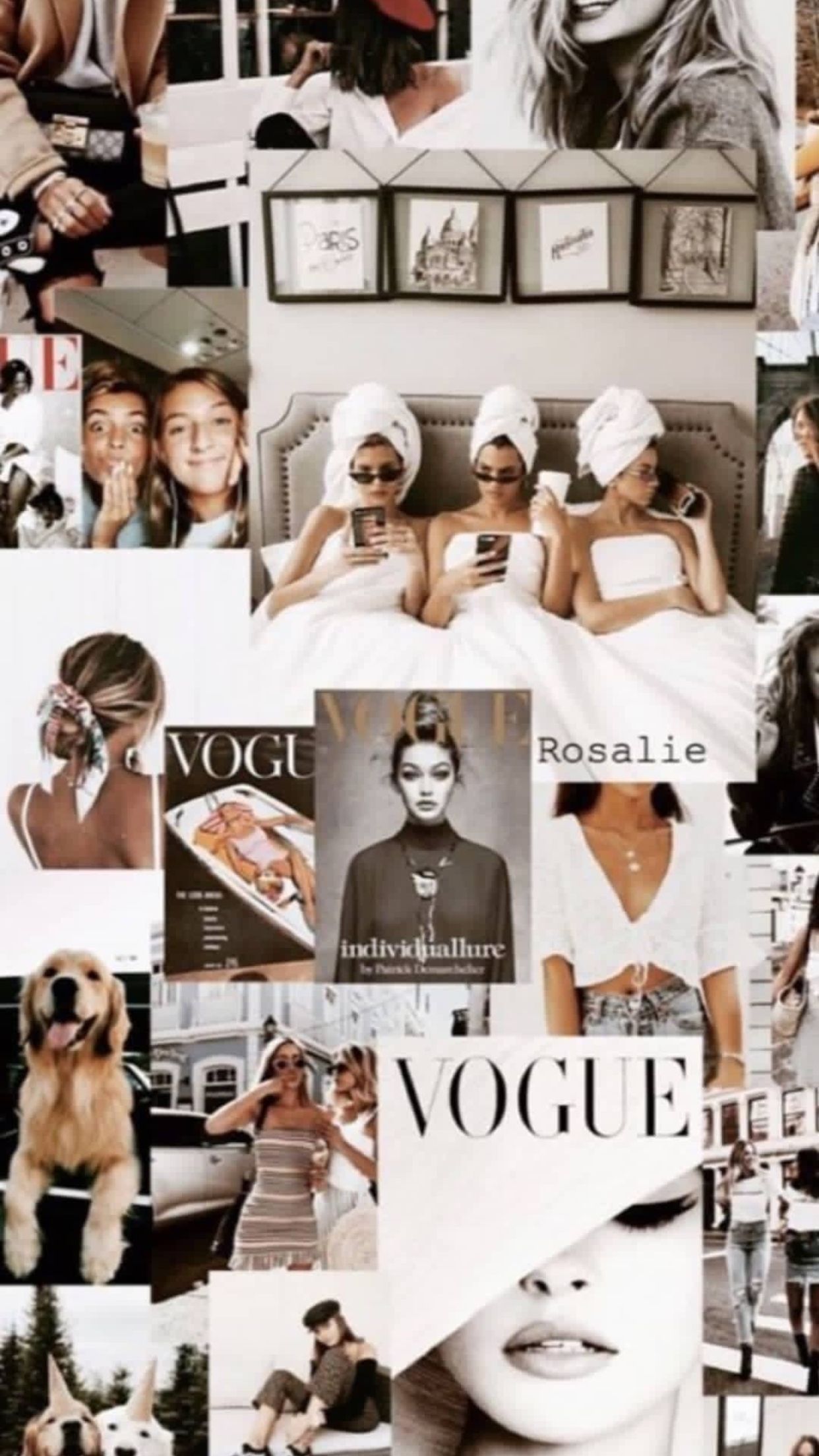 collage Vogue estetica beige, 1242x2208 Verticale, Telefono