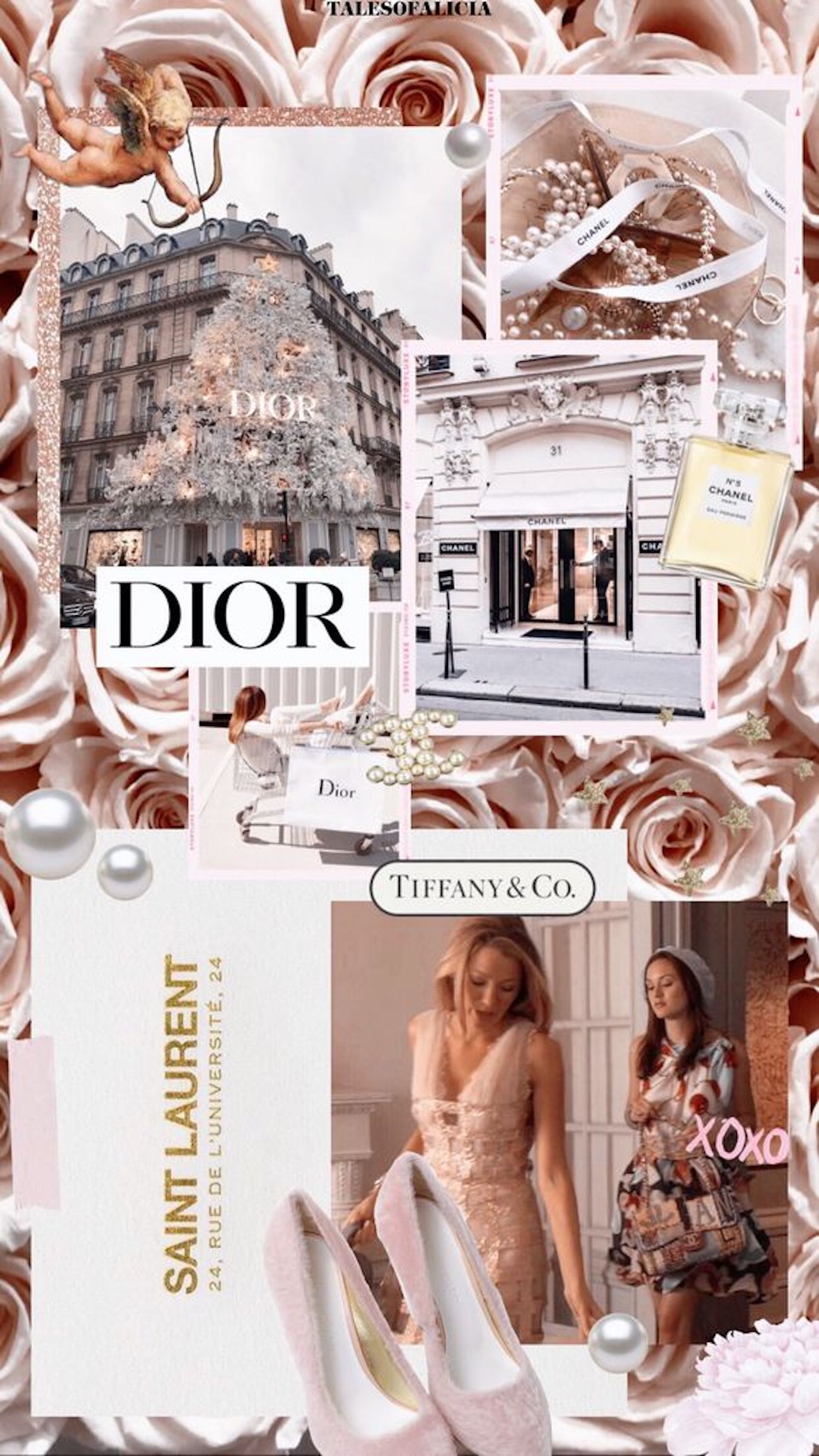 collage Dior Saint Laurent Parigi, 1300x2310 Full HD Verticale, iPhone