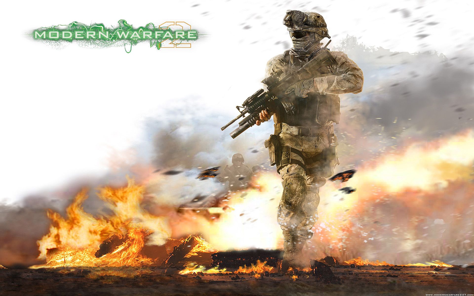 Soldato Modern Warfare tra esplosioni, 1920x1200 Full HD+ WUXGA, PC