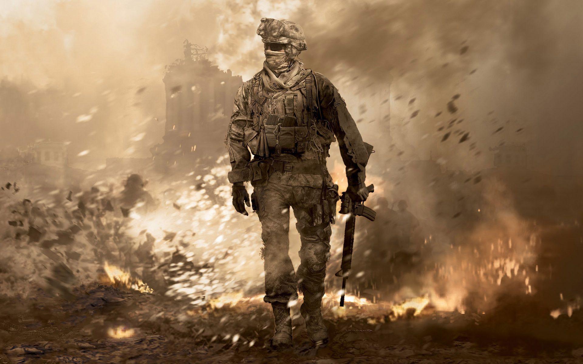 Soldato Call of Duty tra macerie, sparatutto FPS, 1920x1200 WUXGA, Desktop