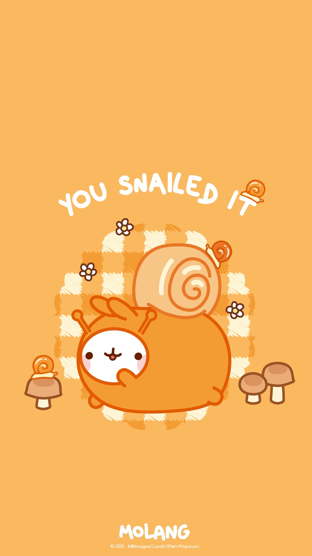 Molang coniglio lumaca arancione, 1001x1780 Verticale, Xiaomi