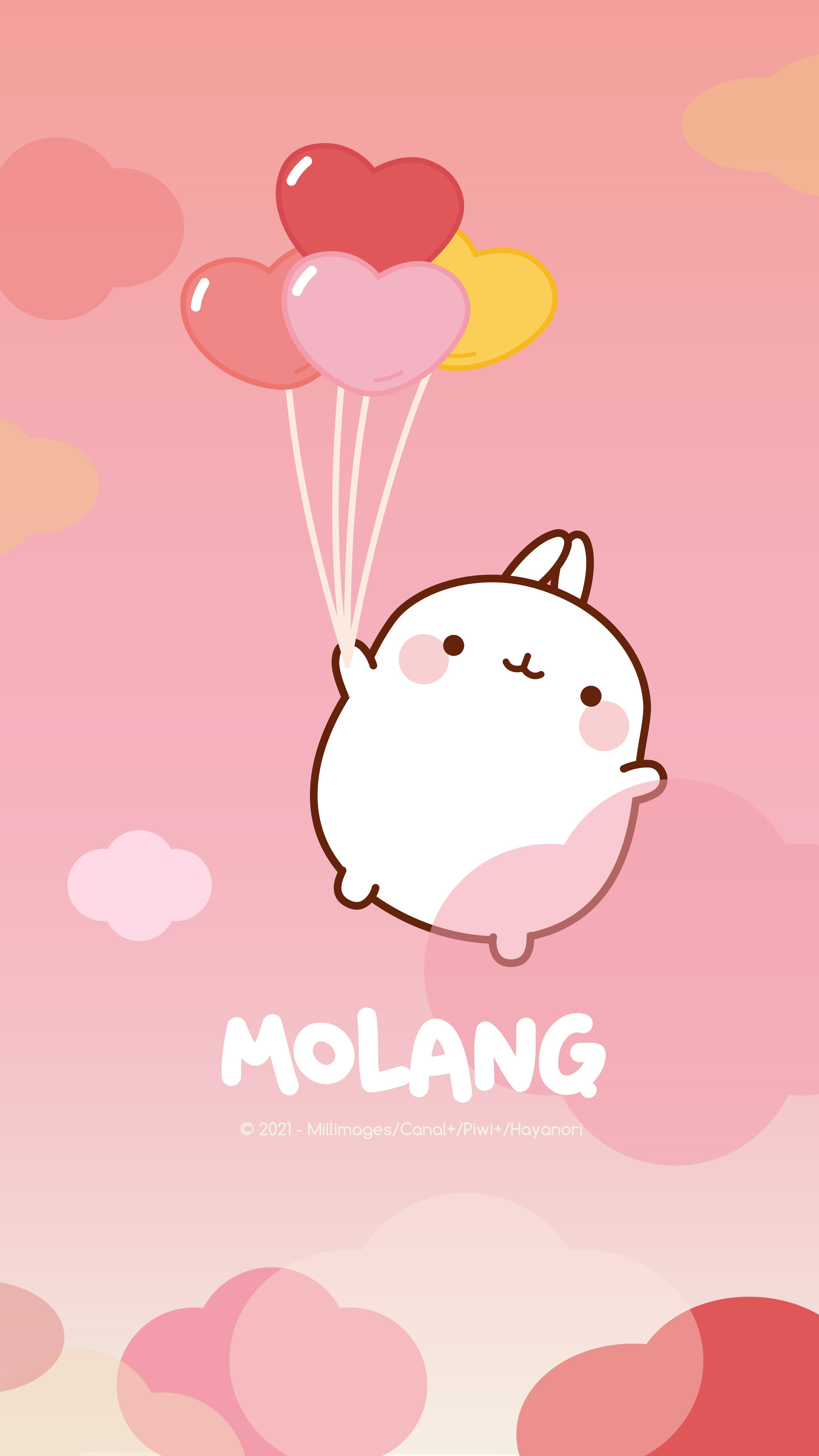 Molang coniglio con palloncini, 3126x5560 Full HD Verticale, iPhone
