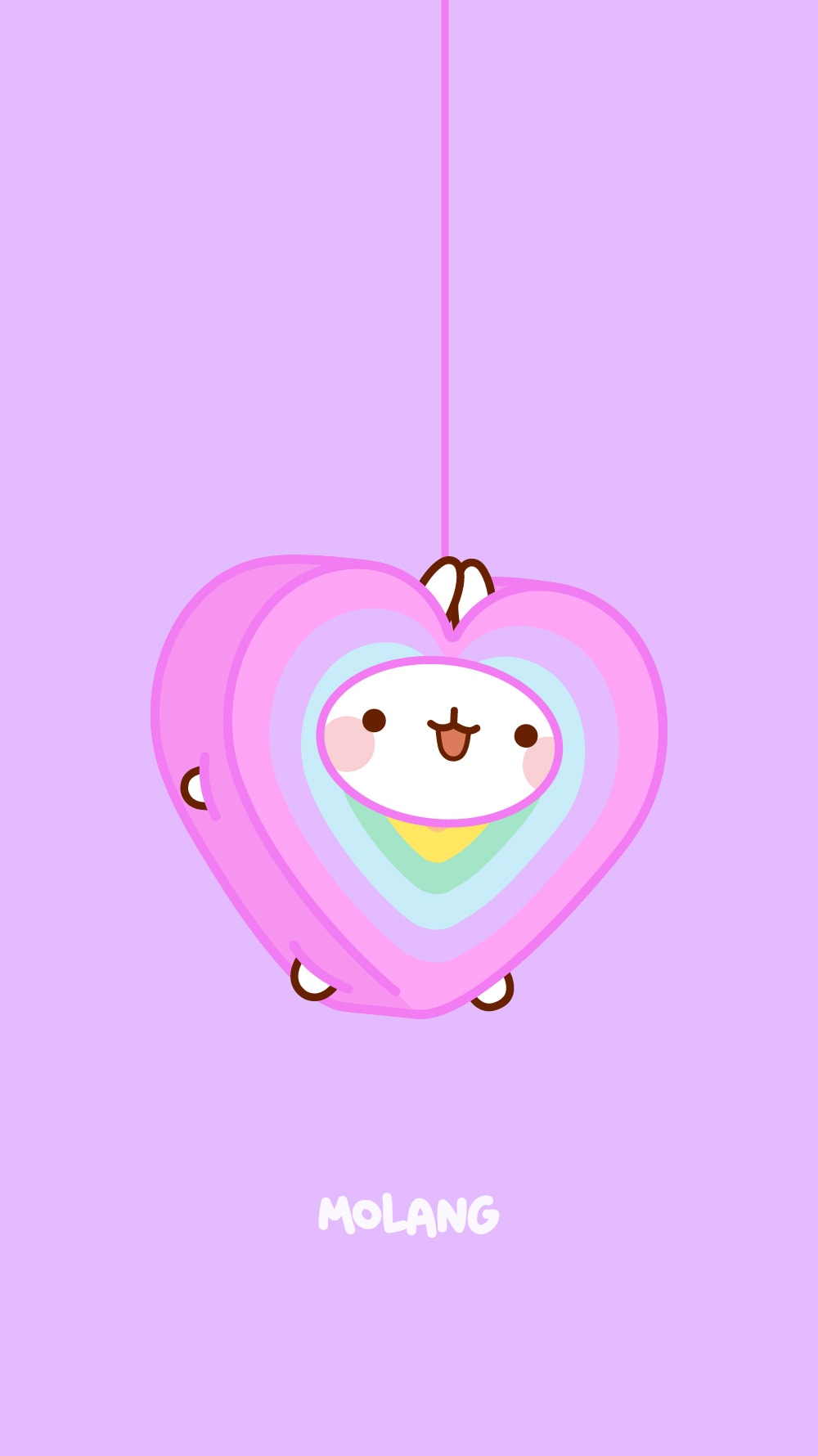 Molang coniglio in cuore rosa, 1000x1780 Verticale, Mobile
