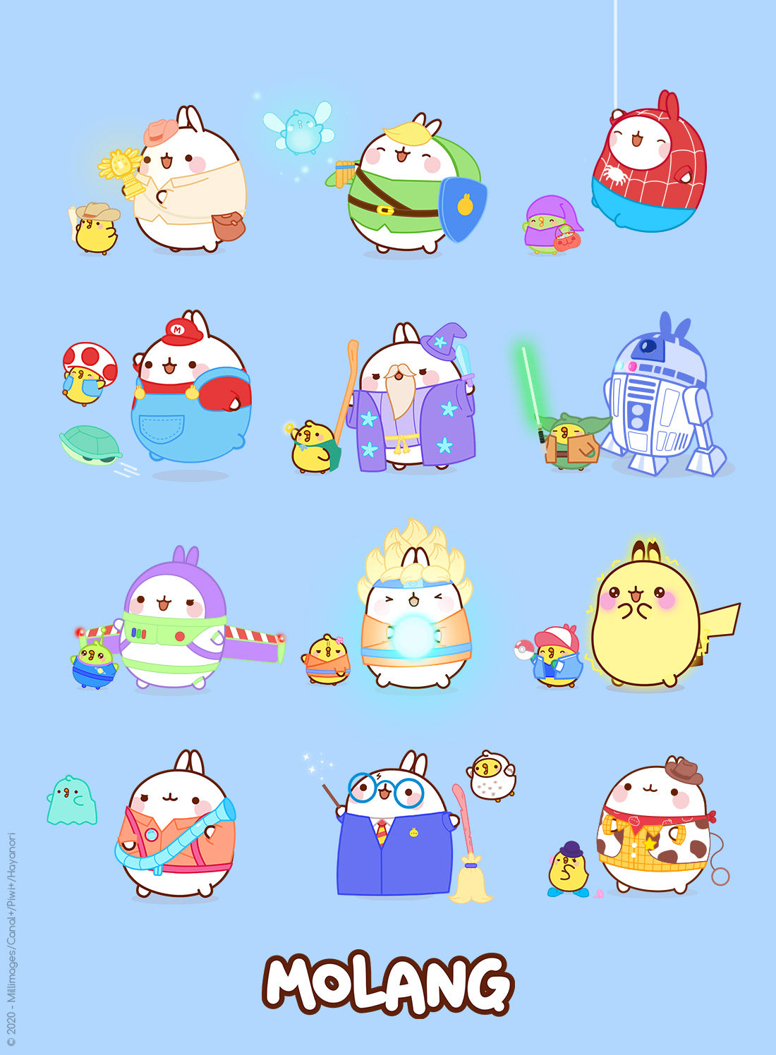Molang coniglio costumi vari, 1100x1496 Verticale, Mobile