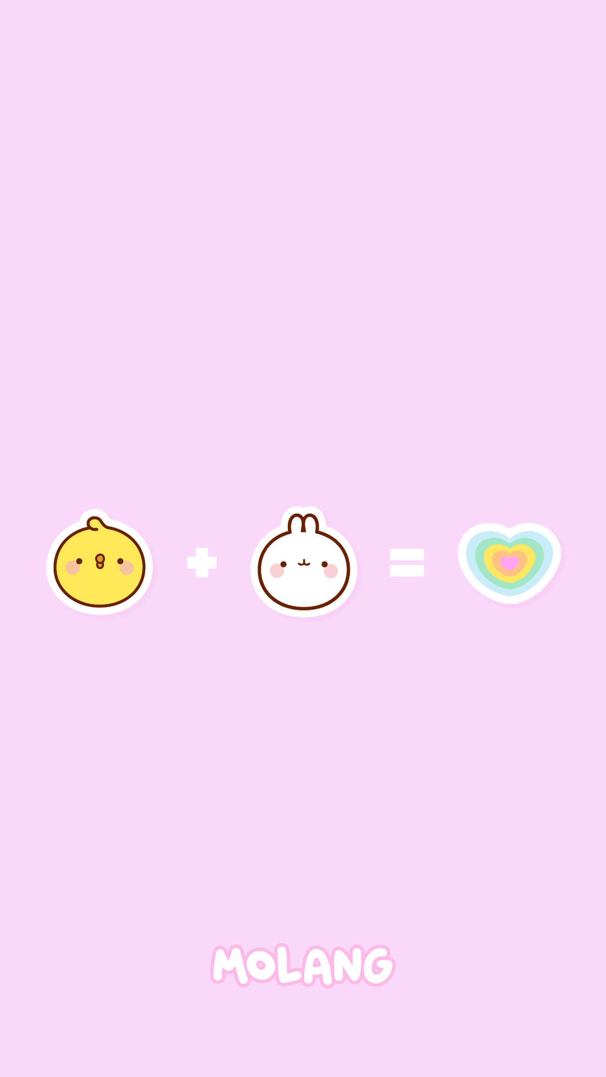 Molang coniglio e pulcino cuore, 1200x2133 Full HD Verticale, iPhone