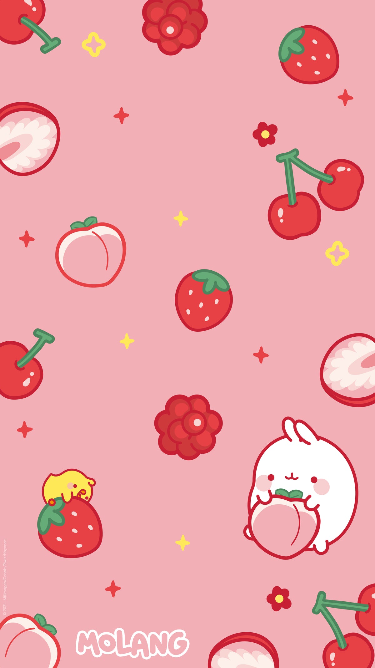 Molang coniglio frutti rossi, 1200x2135 Verticale, OnePlus