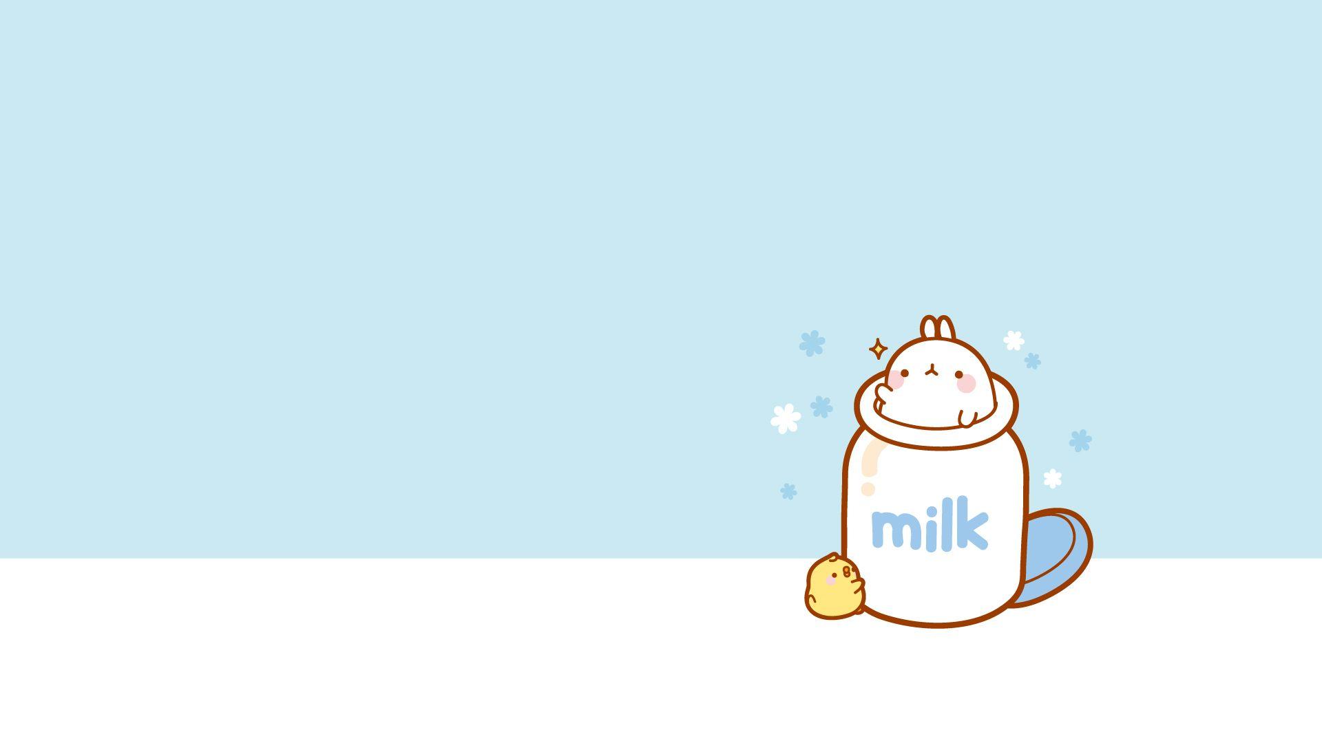 Molang biberon latte kawaii, 1920x1080 Full HD, PC Desktop