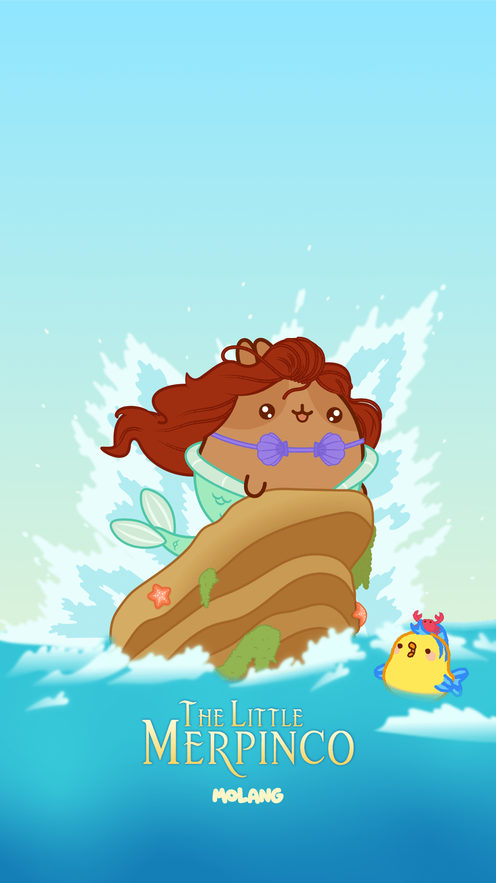 Molang sirenetta su roccia, 1000x1779 Full HD Verticale, iPhone