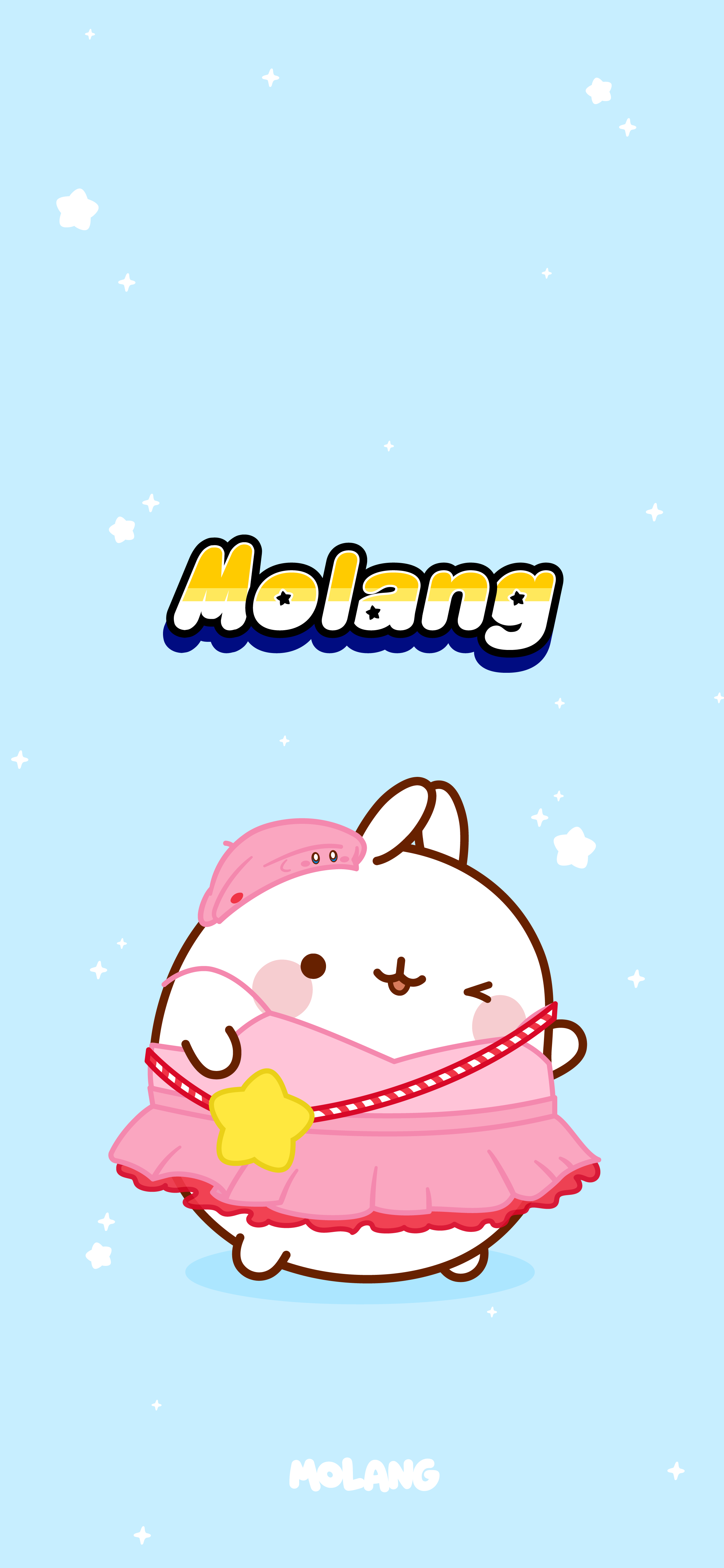 Molang coniglietto rosa vestito, 2345x5076 Full HD Verticale, Samsung Galaxy