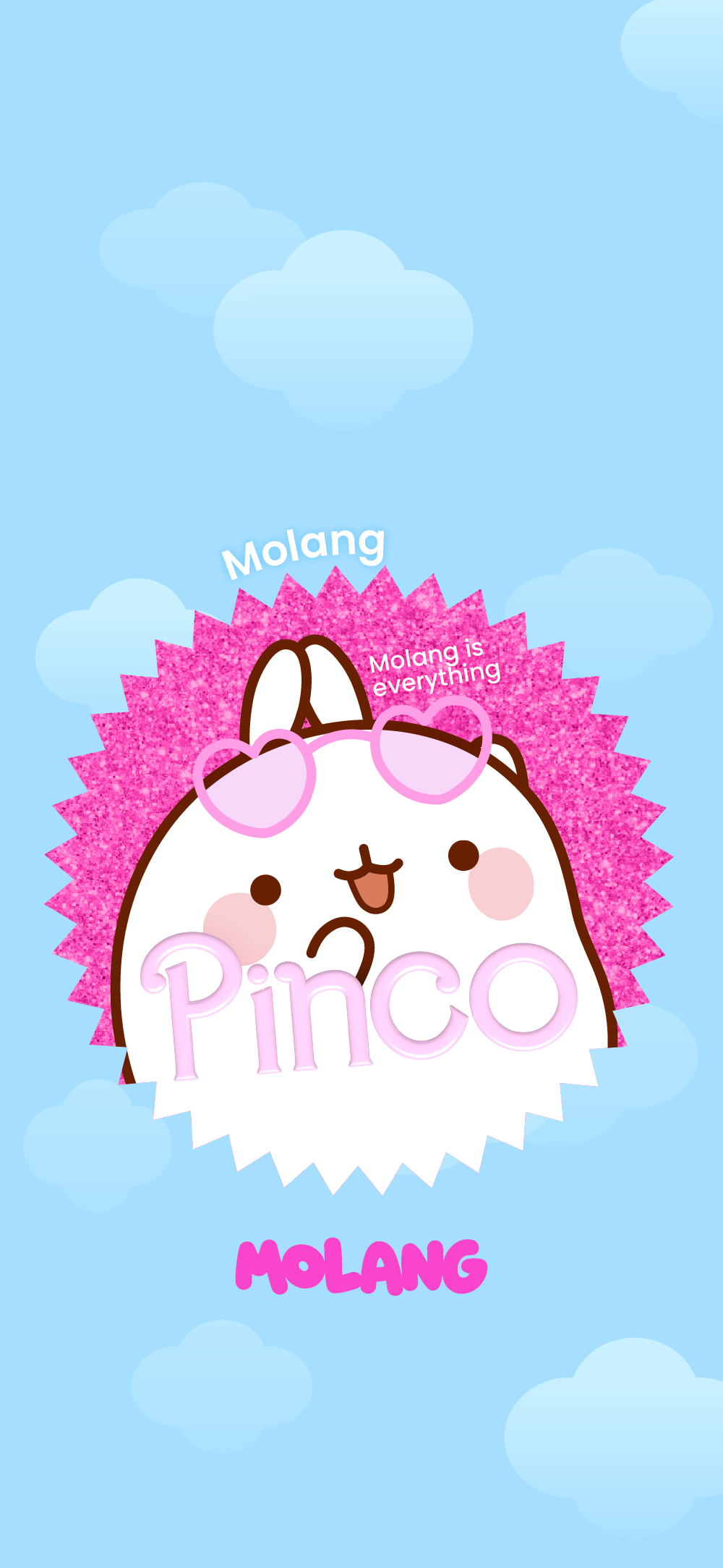 Molang Pinco coniglio rosa, 1000x2166 Verticale, Telefono