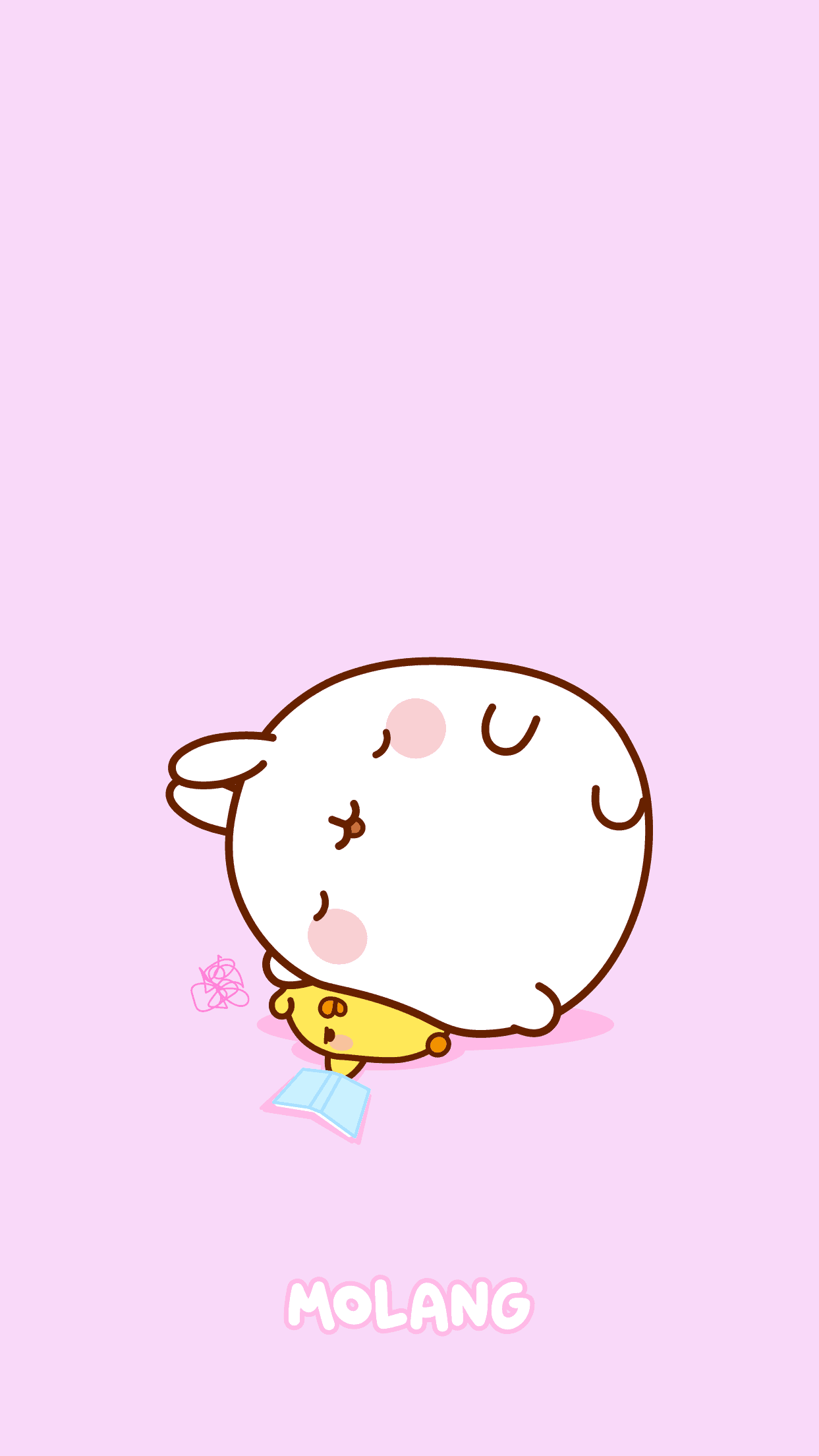 Molang coniglietto sfondo rosa, 1243x2208 Verticale, Telefono