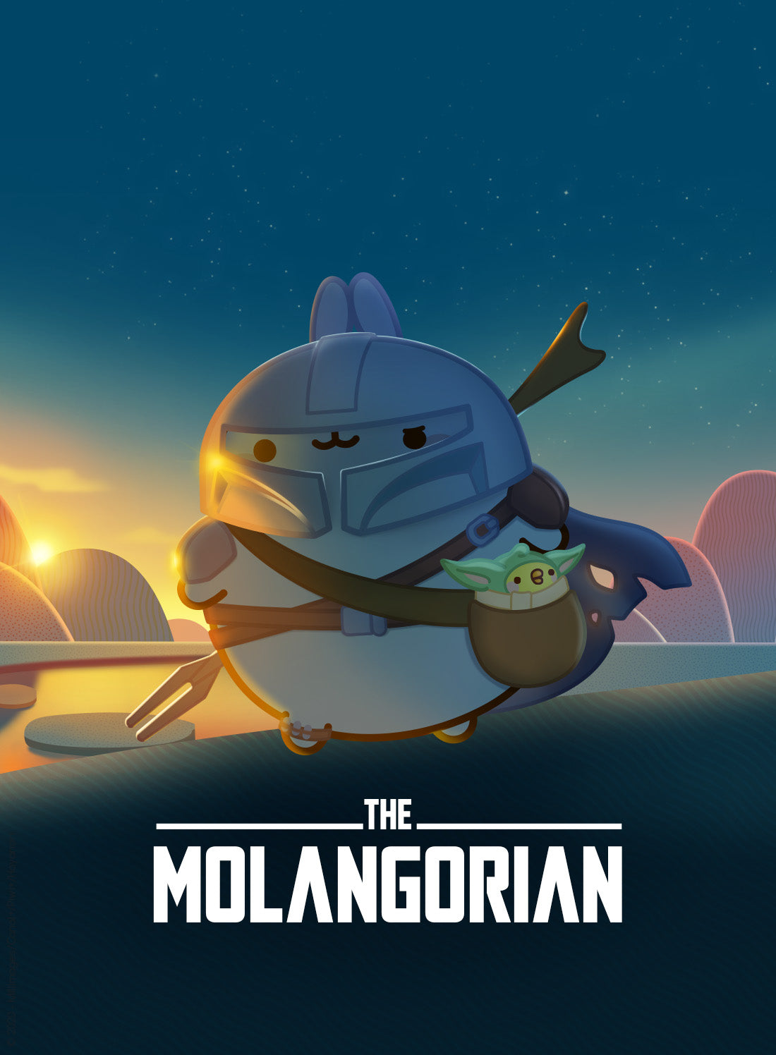 Molang travestito da Mandaloriano, 1100x1496 Verticale, Mobile