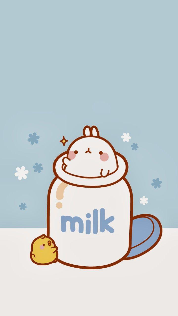 Molang coniglio dentro tazza latte, 720x1280 Verticale, POCO
