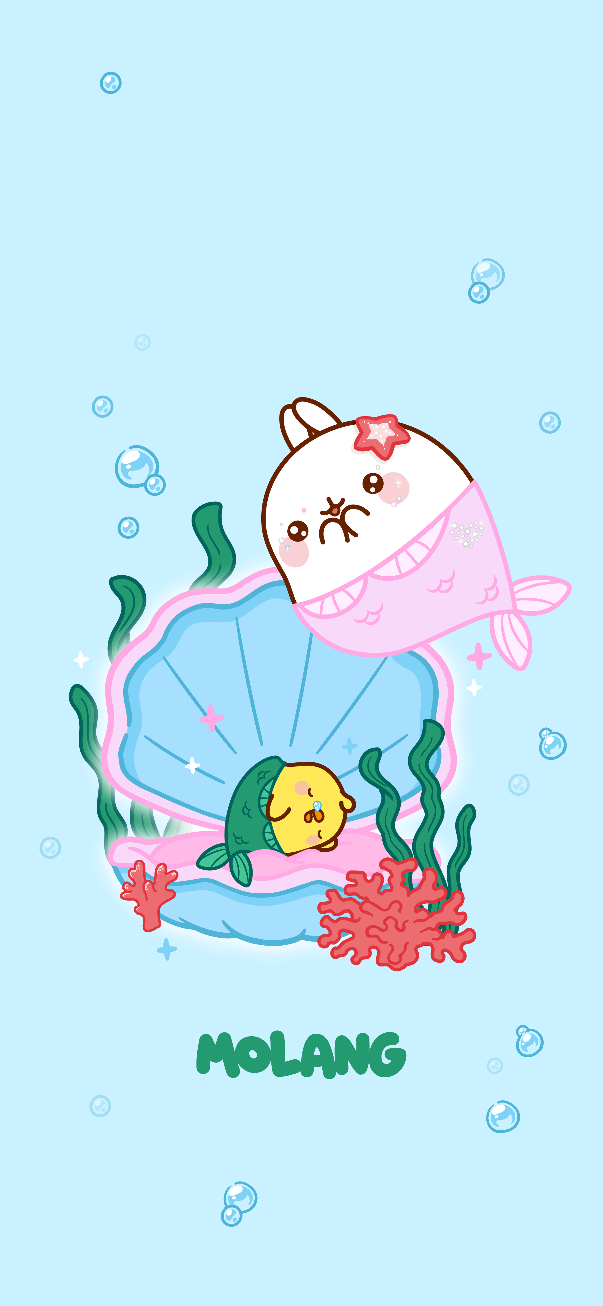 Molang sirenetta conchiglia mare, 2084x4512 Verticale, Mobile