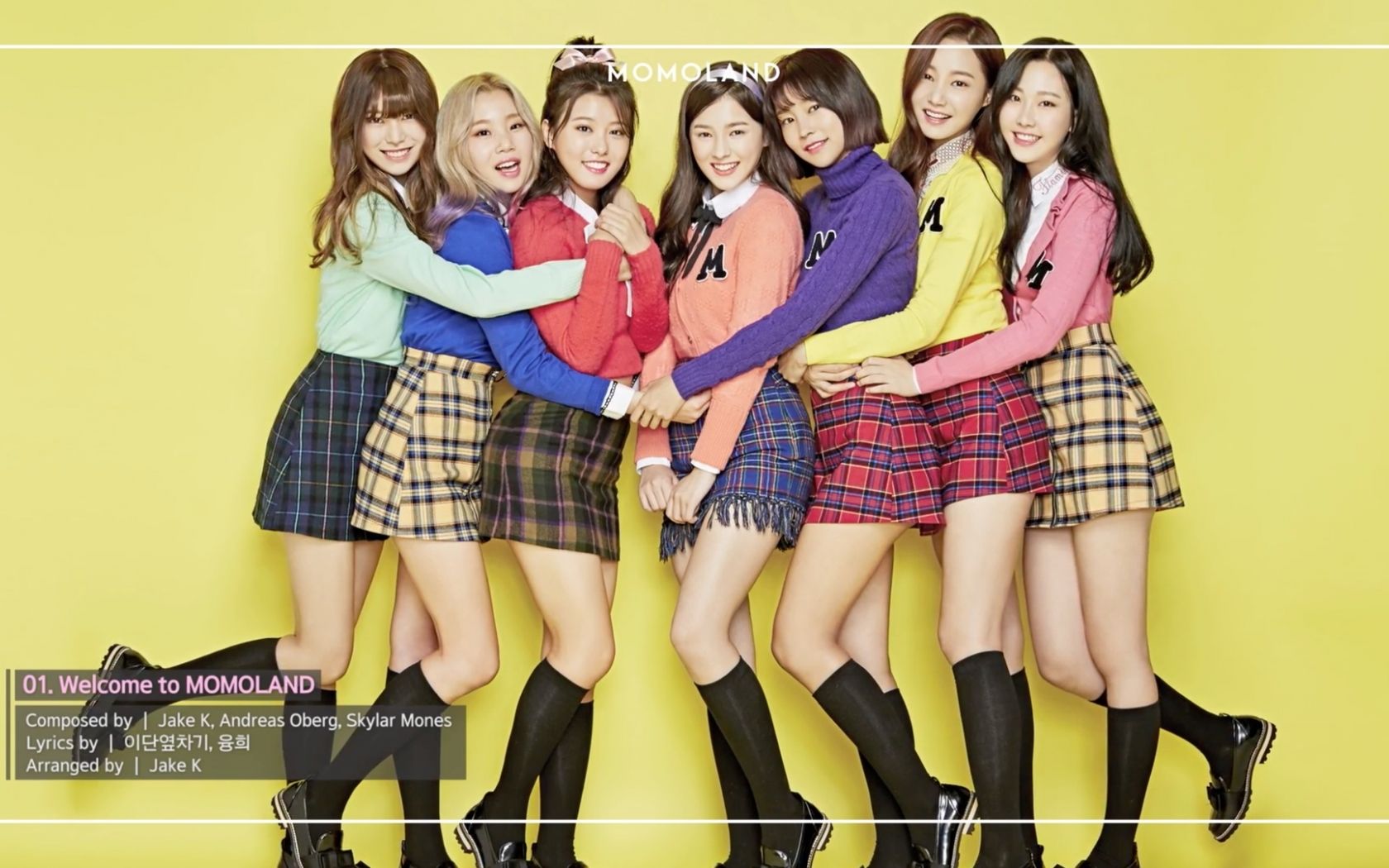 Gruppo Momoland su sfondo giallo, 1680x1050 HD, Desktop