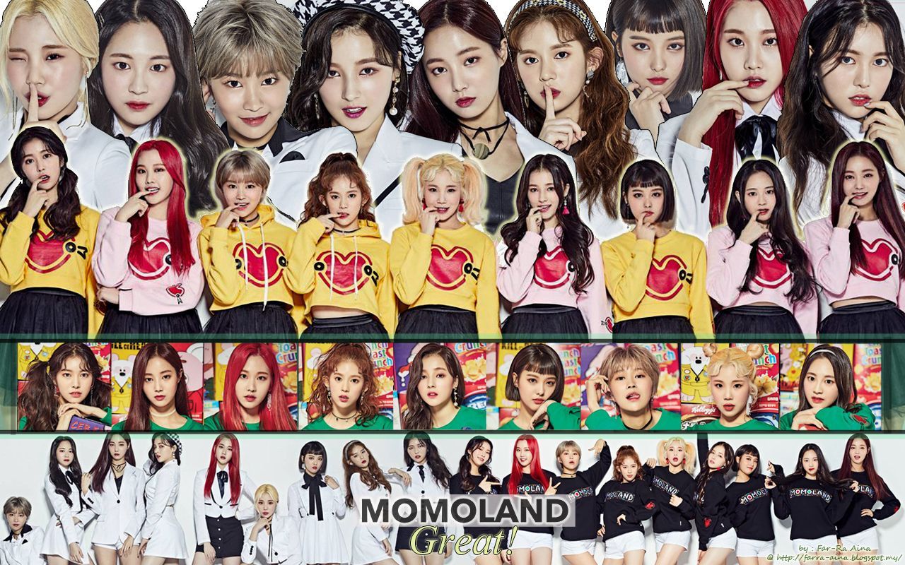 Gruppo K-pop Momoland collage, 1280x800 720p, Laptop