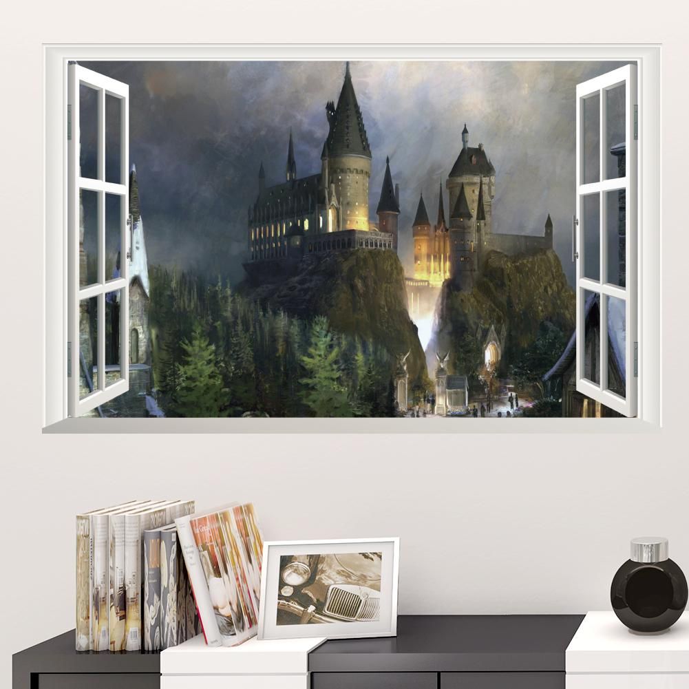 Castello Hogwarts finestra 3D, 1001x1001 HD, Desktop