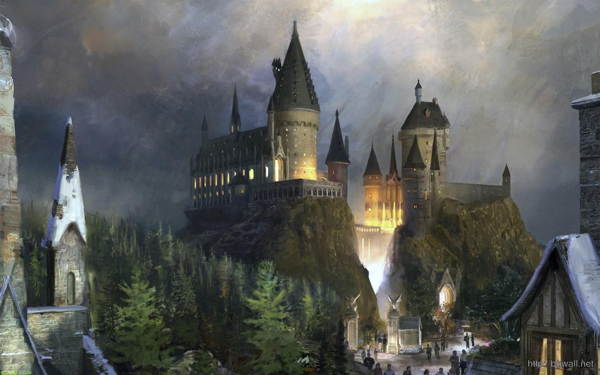 Castello Hogwarts nella notte, 1920x1200 Full HD+ WUXGA, Desktop