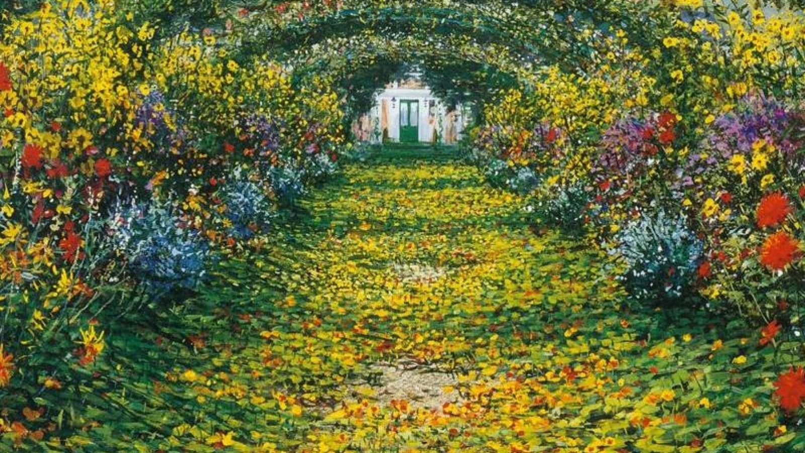 Giardino di Monet, sentiero fiorito, 1600x900 HD Ready, Desktop