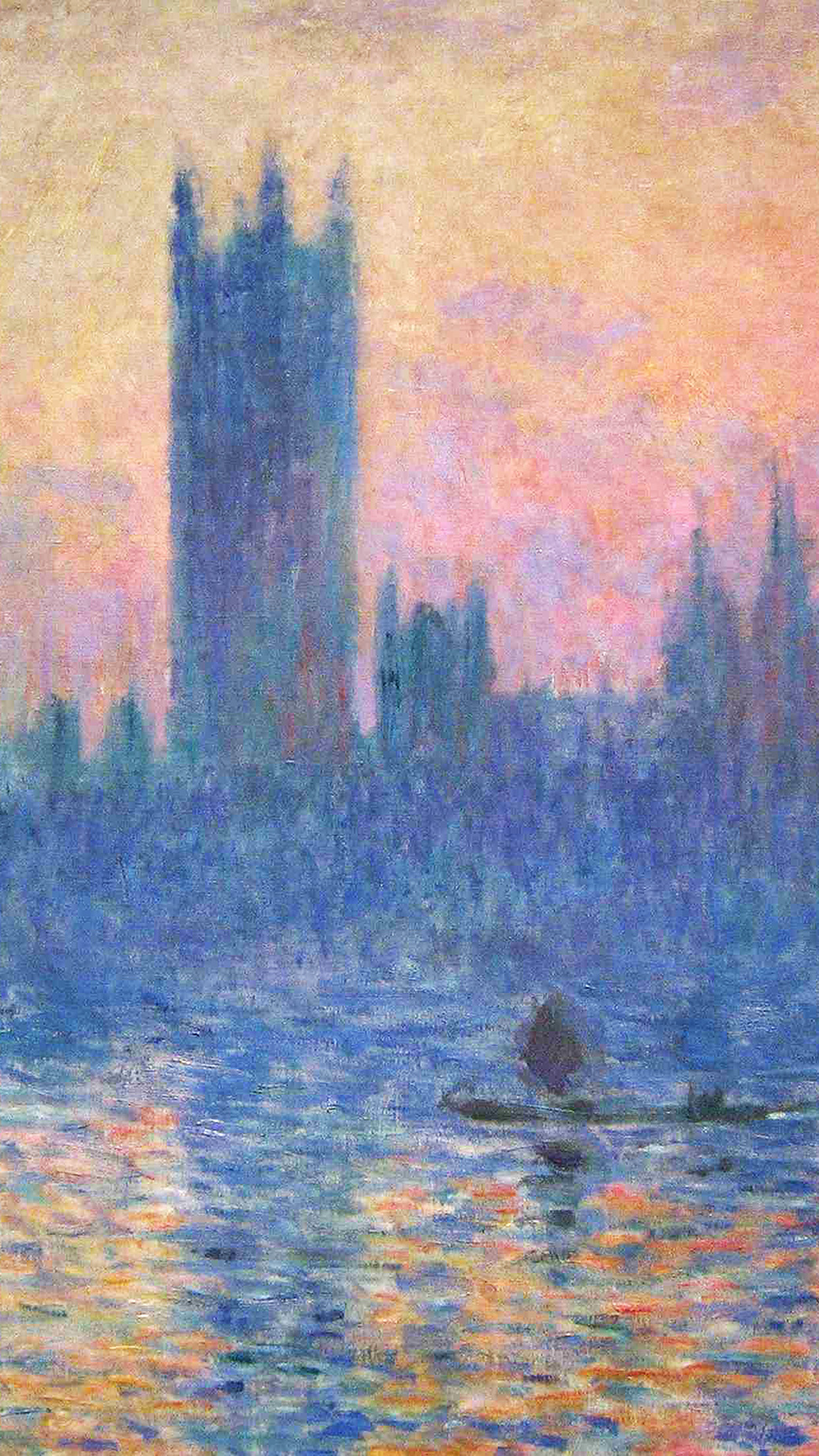 Monet dipinto tramonto Londra, 1242x2208 Verticale, Telefono