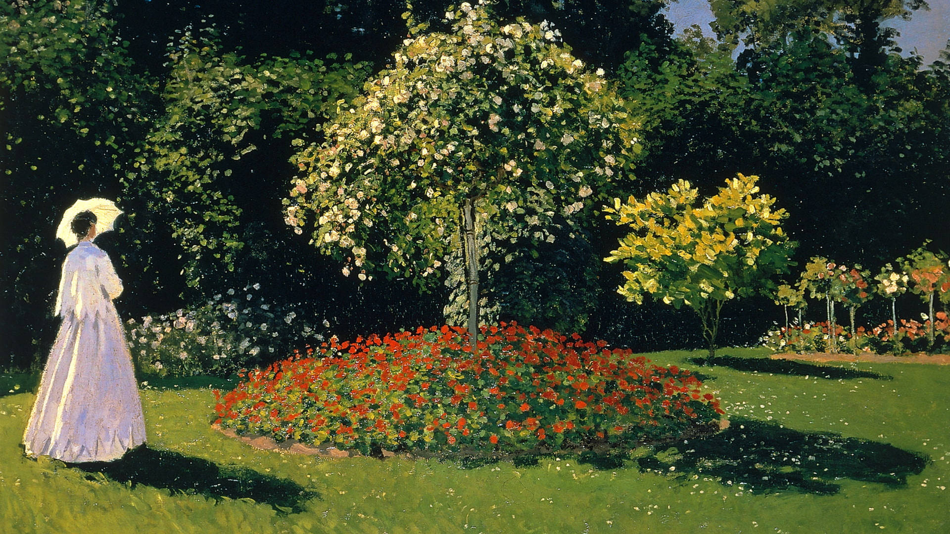 Donna in giardino, dipinto Monet, 1920x1080 Full HD, PC Desktop
