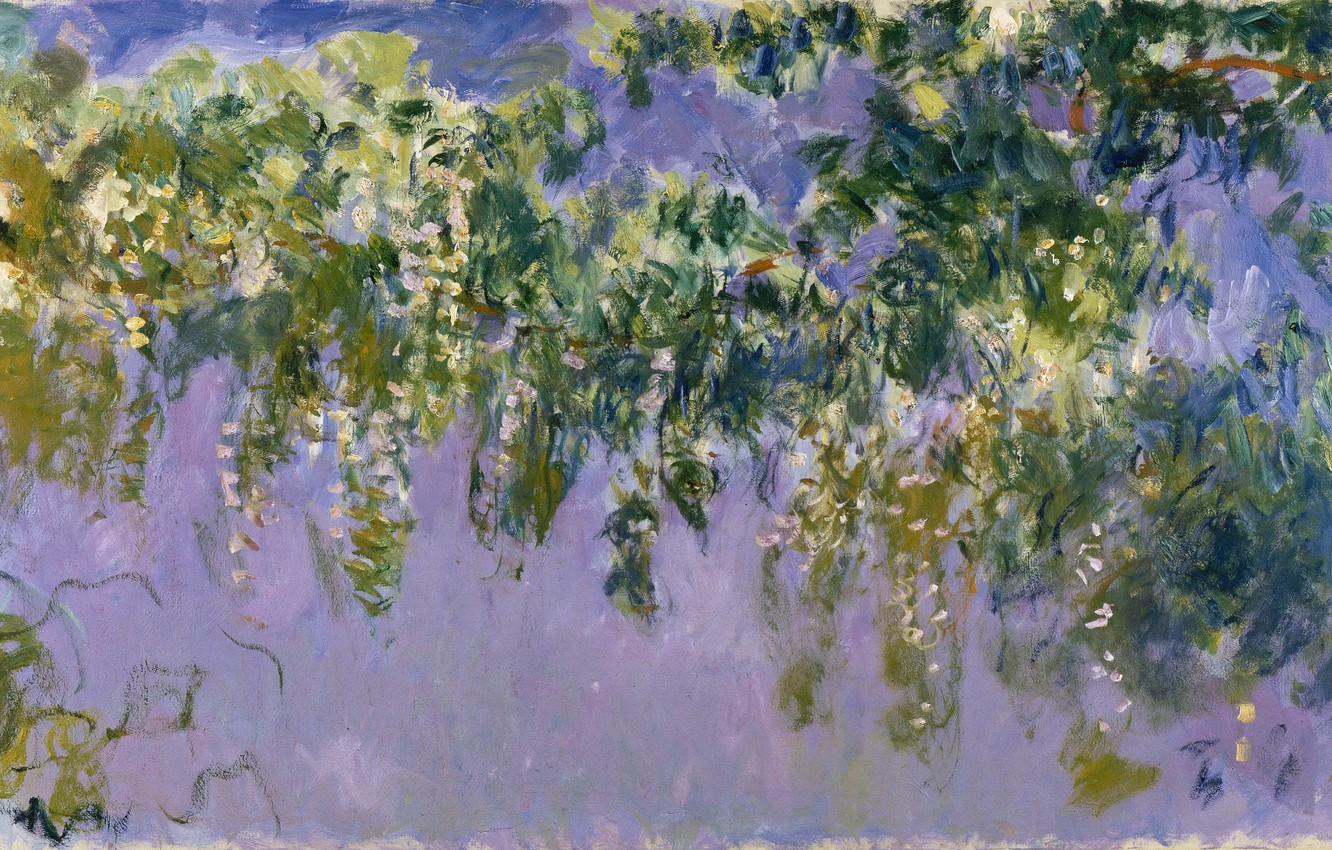 Glicine dipinto Monet viola, 1332x850 HD, Notebook Gaming