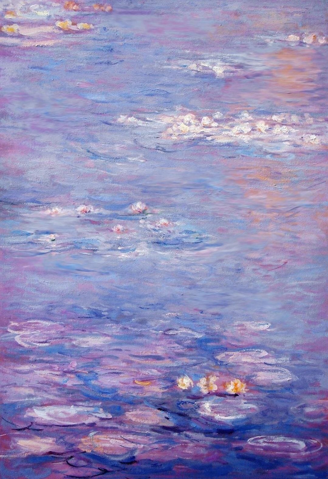 Ninfee stile Monet, viola, 1080x1577 Verticale, Telefono