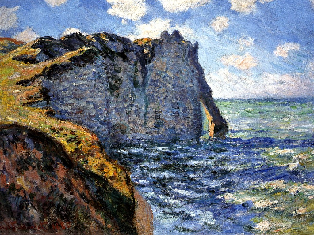 Falesia Manneport, dipinto di Monet, 1024x768 HD, Laptop