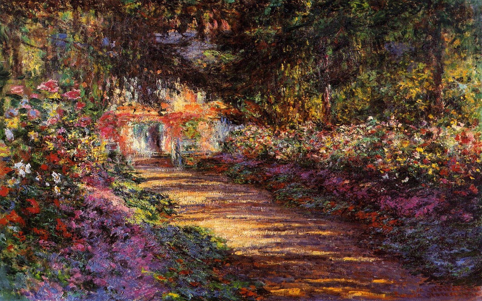 Giardino di Monet, sentiero fiorito, 1920x1200 Full HD+, Desktop