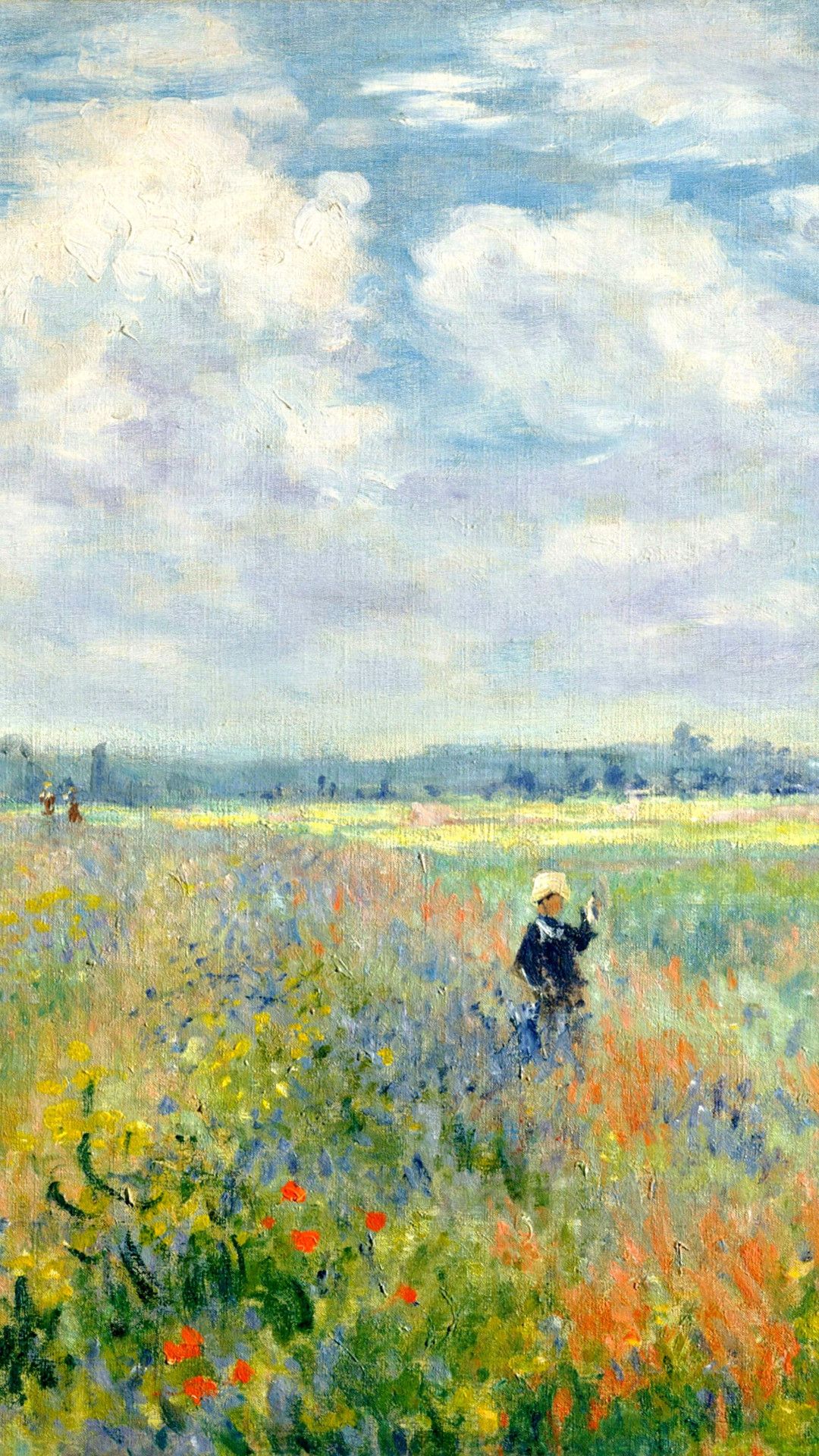 Campo di papaveri, dipinto impressionista, 1080x1920 Full HD Verticale, Samsung Galaxy