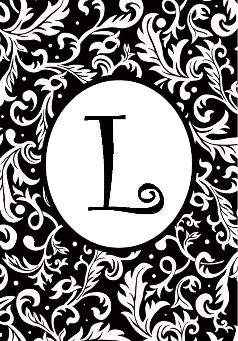 Monogramma lettera L bianco nero, 800x1143 Full HD Verticale, Smartphone