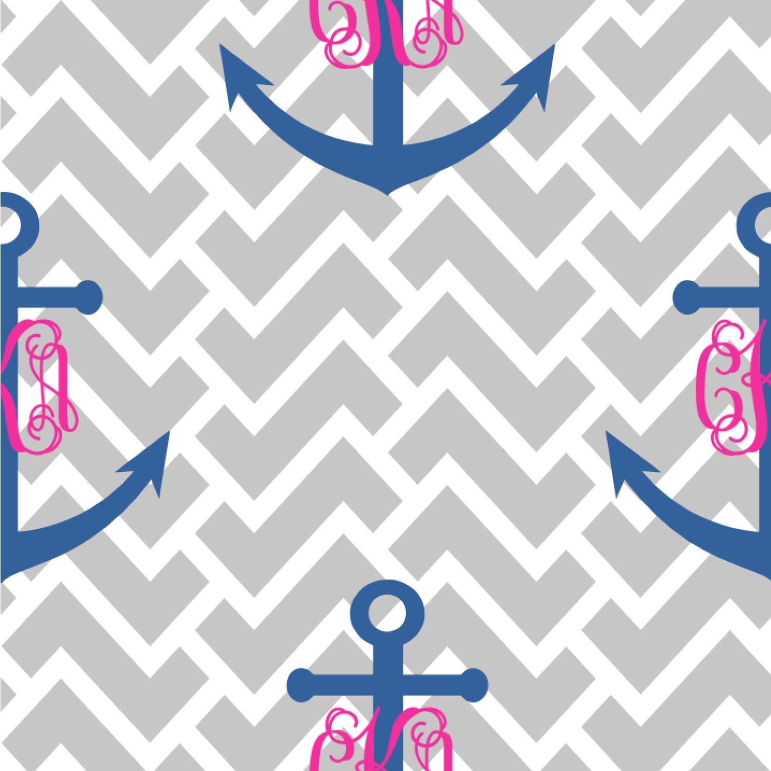 Ancore blu monogramma rosa chevron, 1500x1500 HD, Desktop