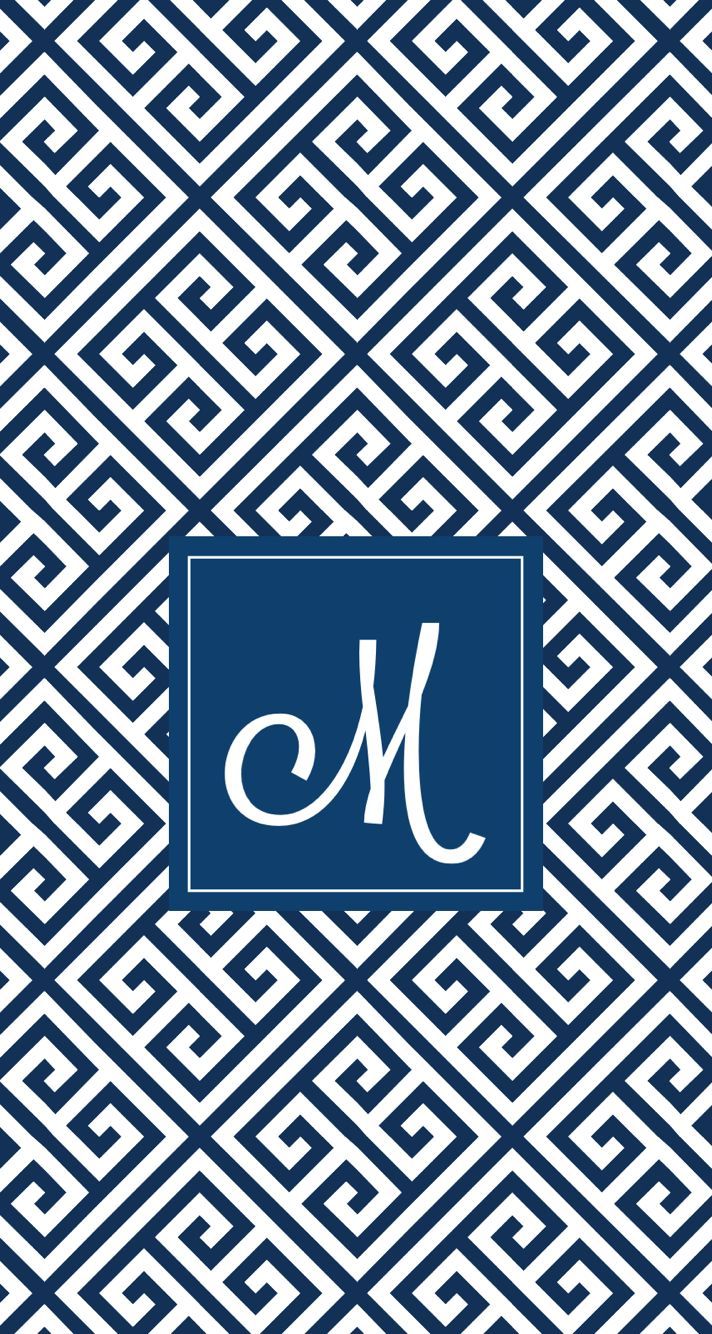 Monogramma M greca blu, 712x1334 Verticale, Mobile