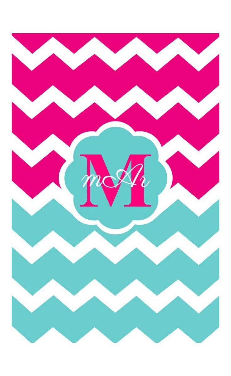 Monogramma M chevron rosa turchese, 736x1200 Full HD Verticale, Google Pixel