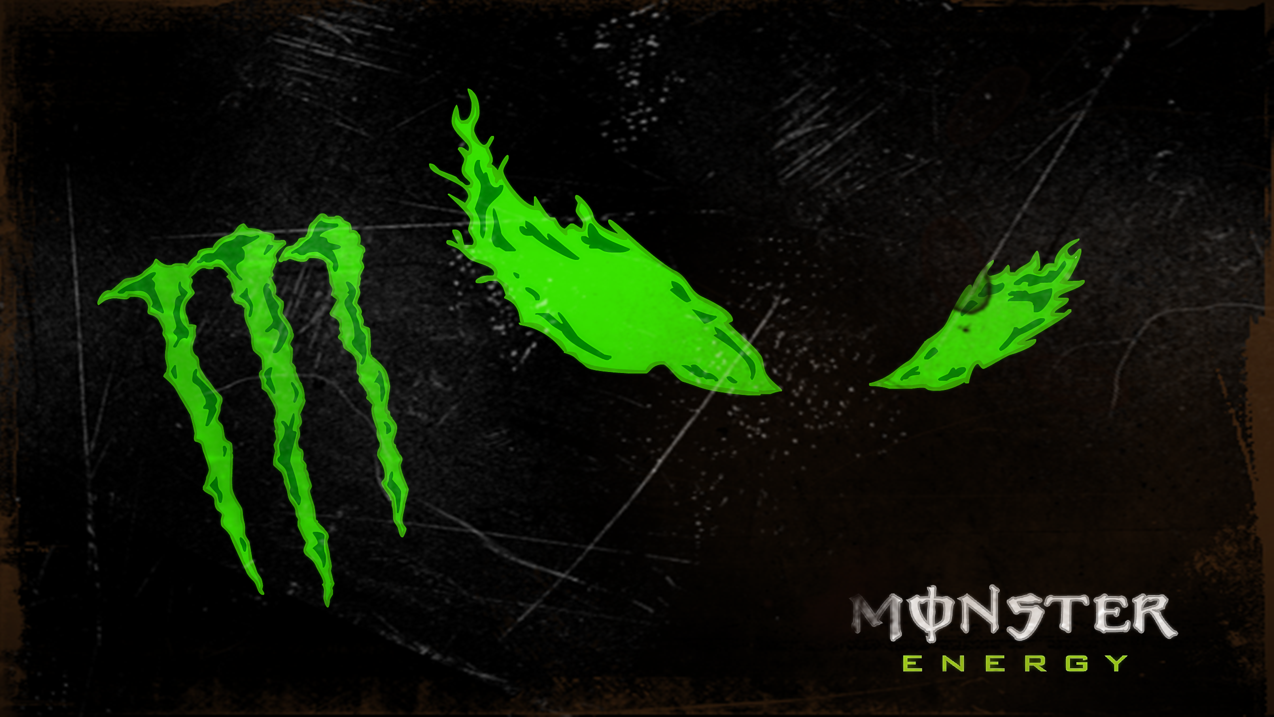 Logo Monster Energy verde artiglio, 2560x1440 2K, Desktop