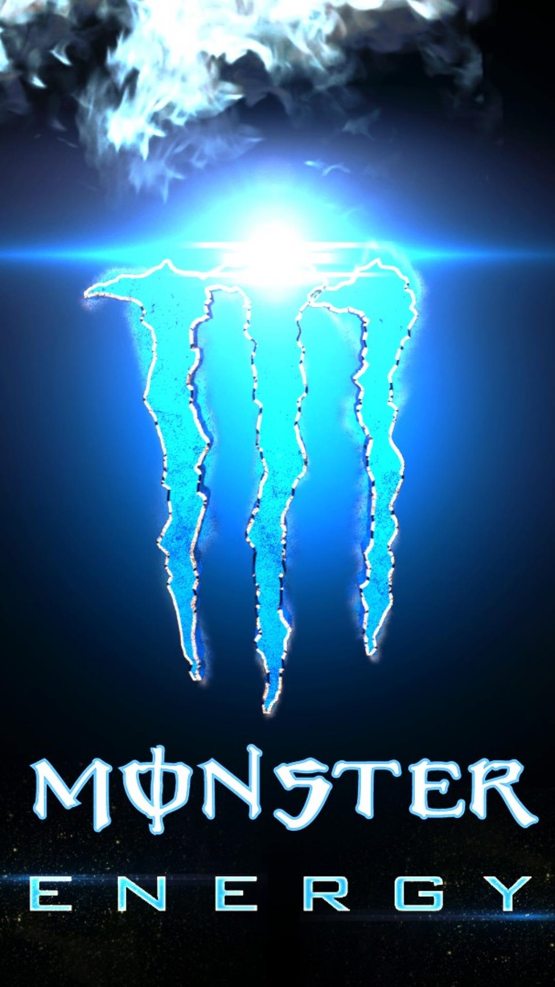 Logo Monster Energy blu, 1080x1920 Full HD Verticale, iPhone Pro Max