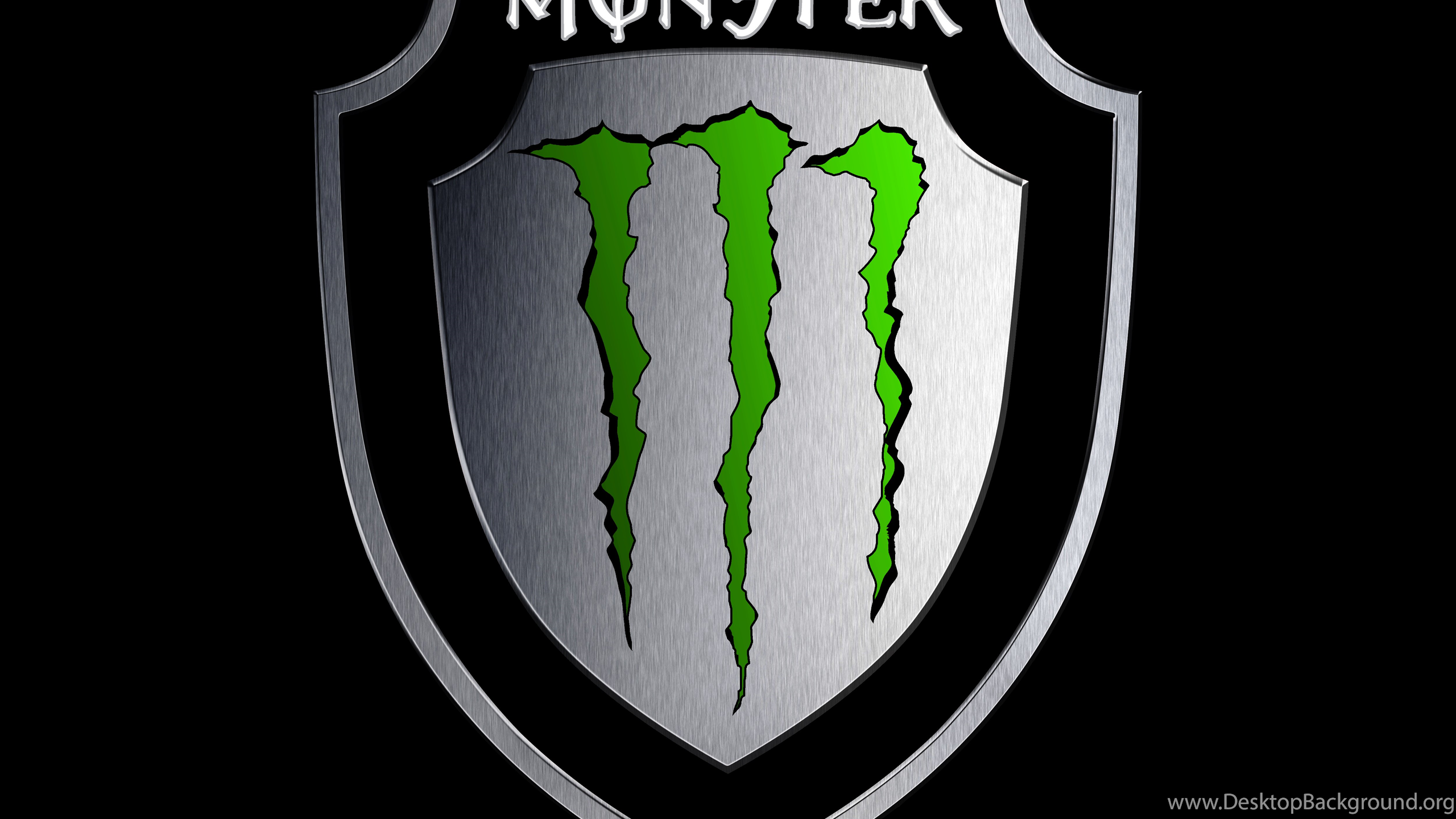 Logo Monster Energy scudo, 2560x1440 2K, Desktop