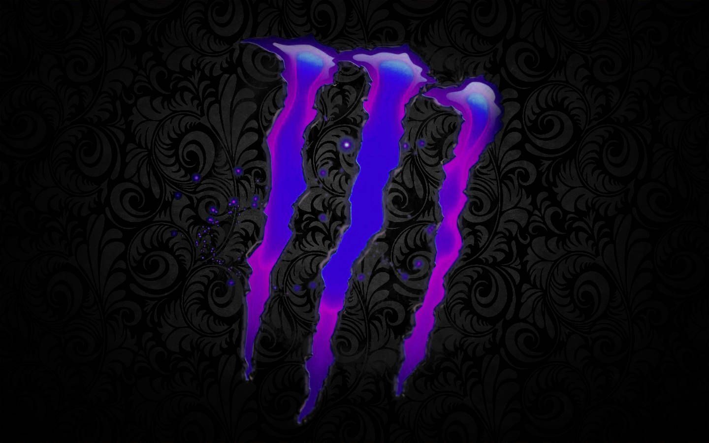 Logo Monster Energy artigli viola, 1440x900 720p, Laptop