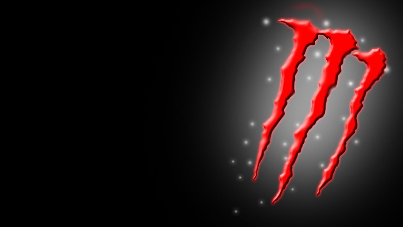 Logo Monster Energy rosso, 1360x768 720p, Laptop