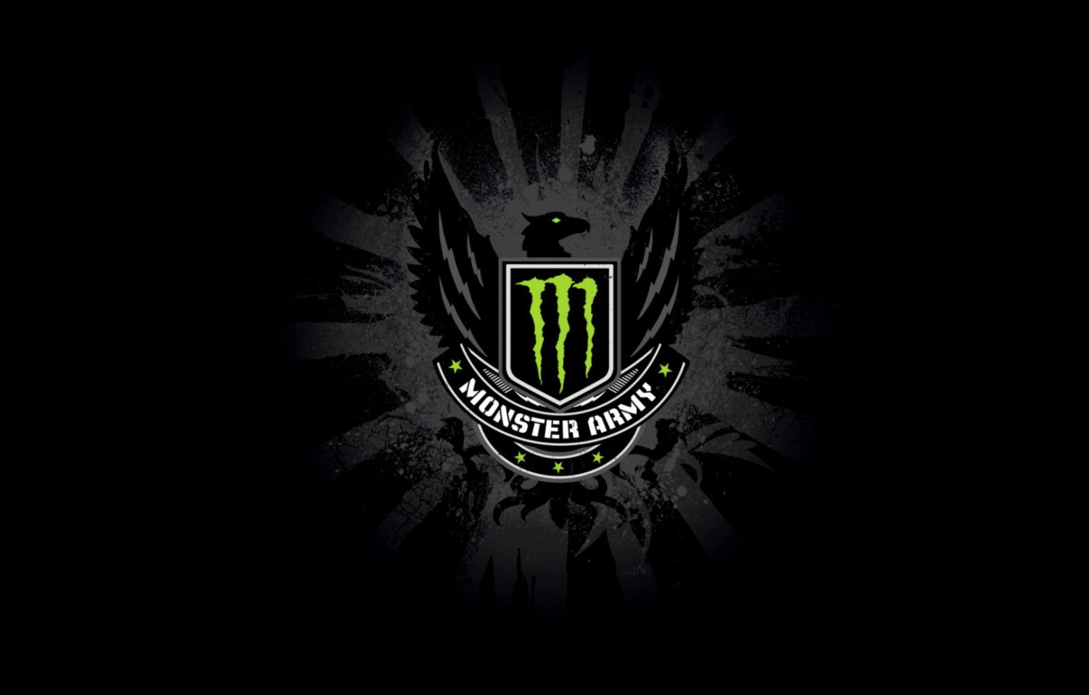 Logo Monster Army nero, 1562x997 HD, Desktop