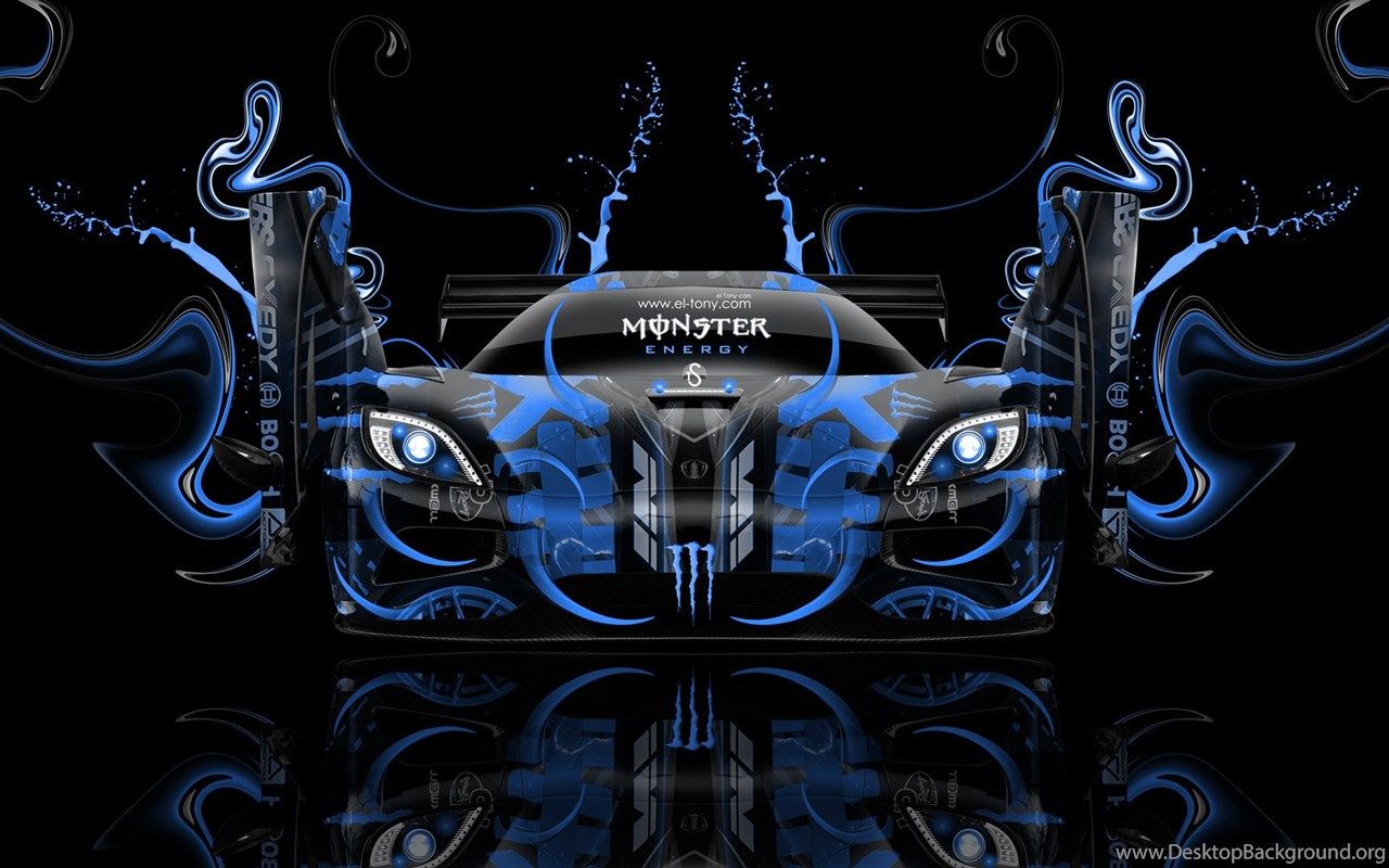 Auto Monster Energy fumo blu, 1280x800 720p, Lenovo Legion