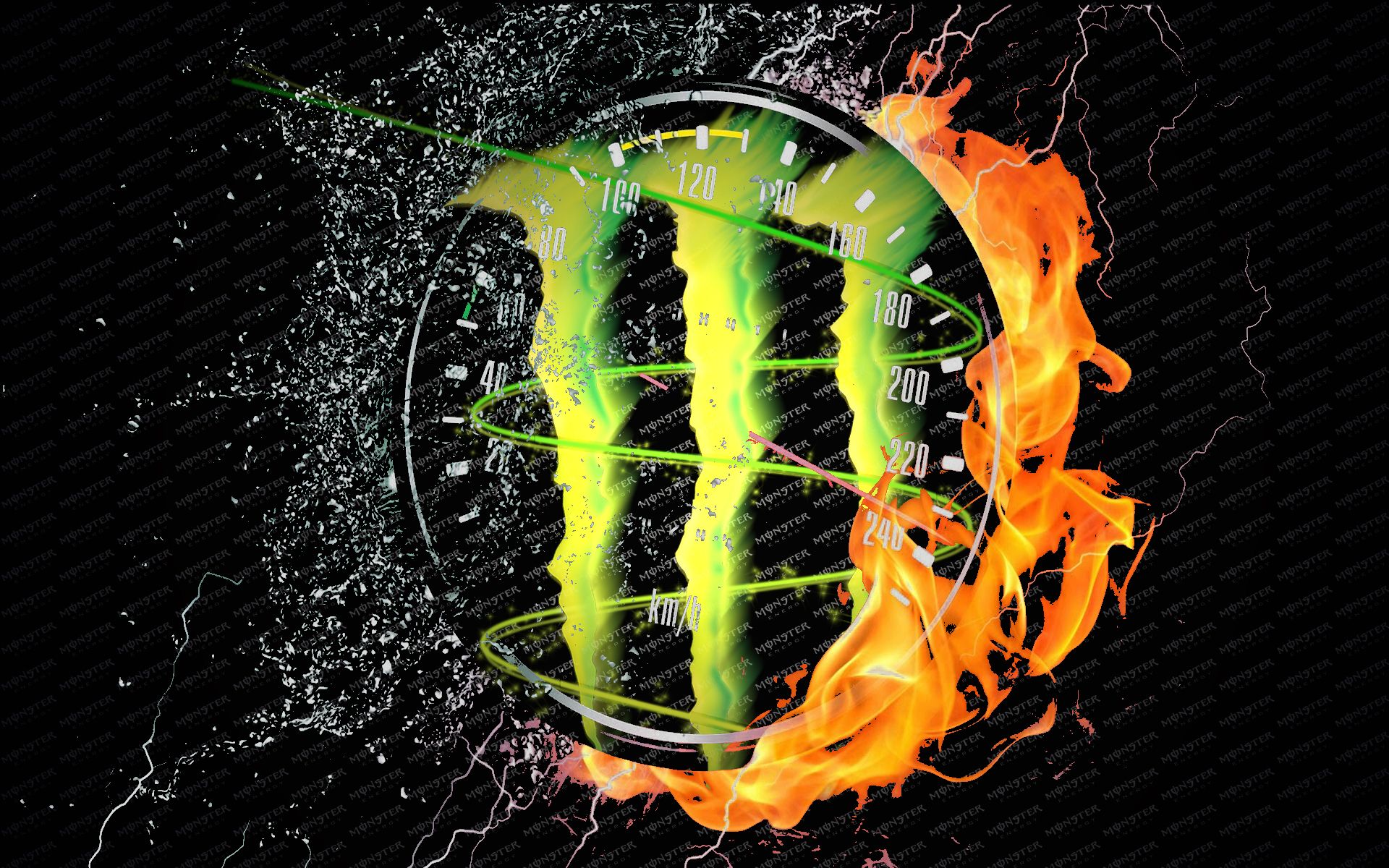 Logo Monster Energy fiamme, 1920x1200 WUXGA, Laptop