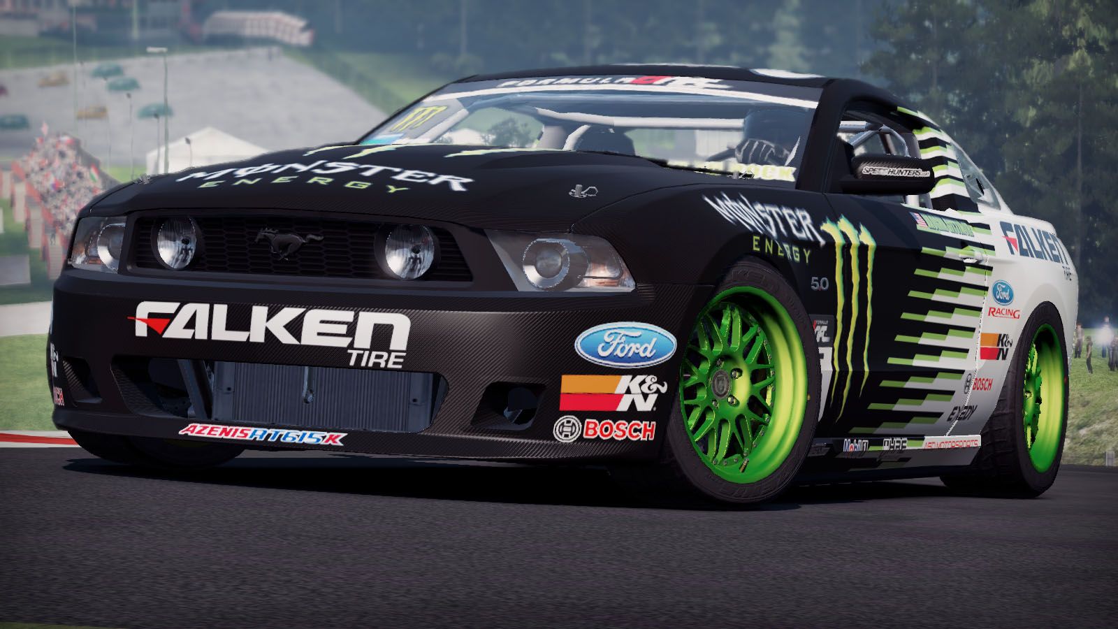 Ford Mustang Monster Energy racing, V8, 1600x900 900p, Desktop