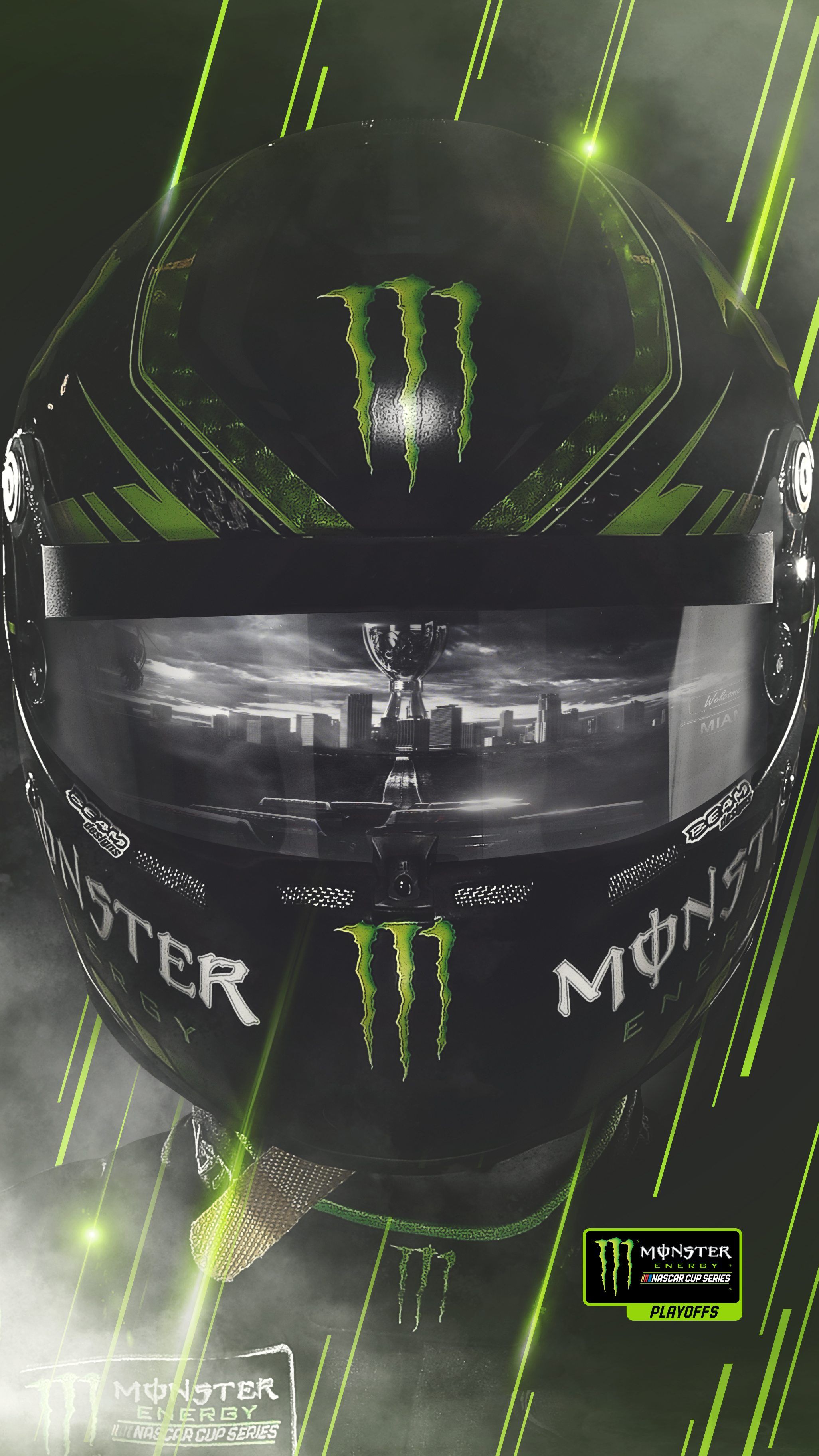 Casco Monster Energy nero verde, 2052x3648 Full HD Verticale, Smartphone