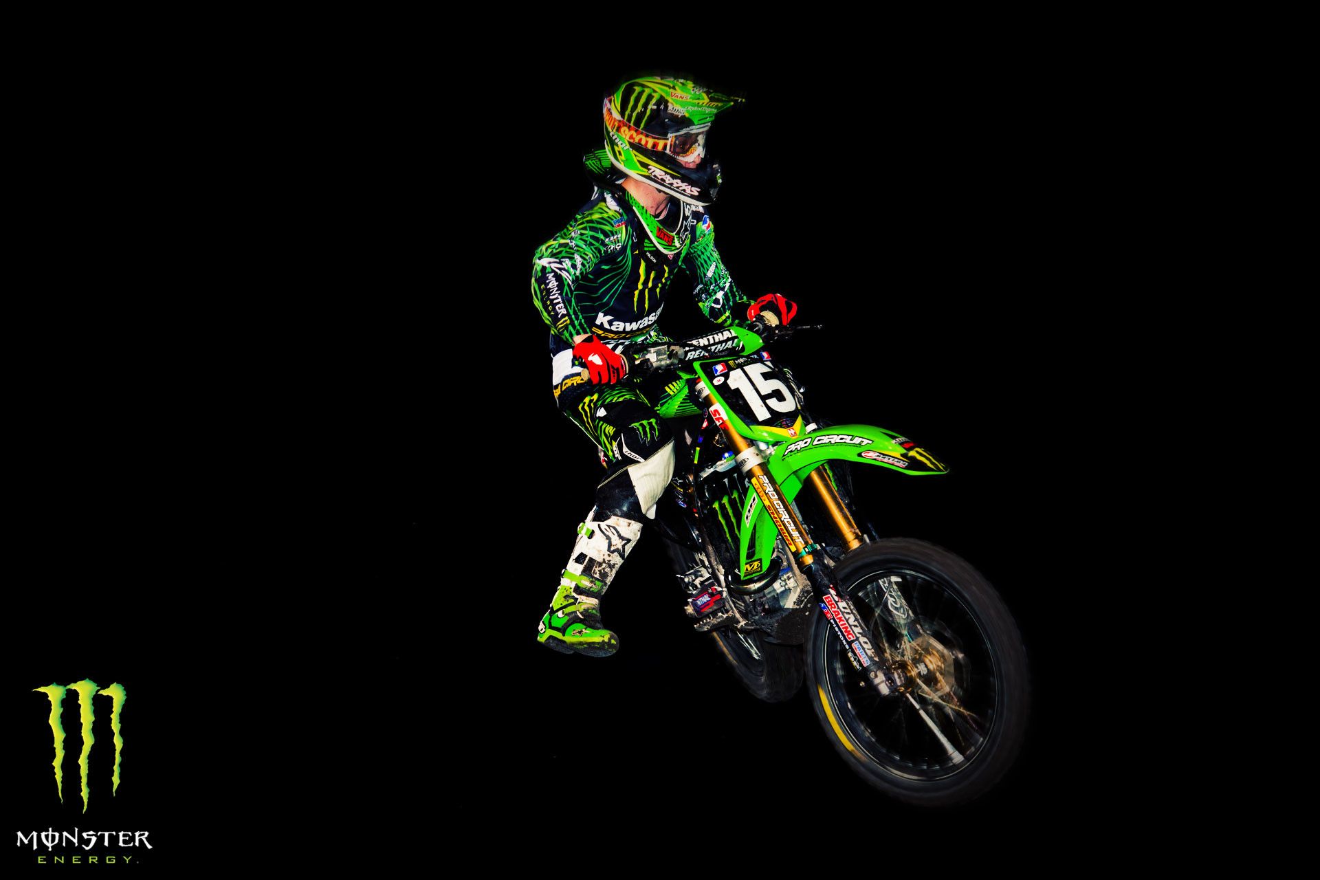 Motocross Monster Energy verde, 1920x1280 Full HD+, PC Desktop