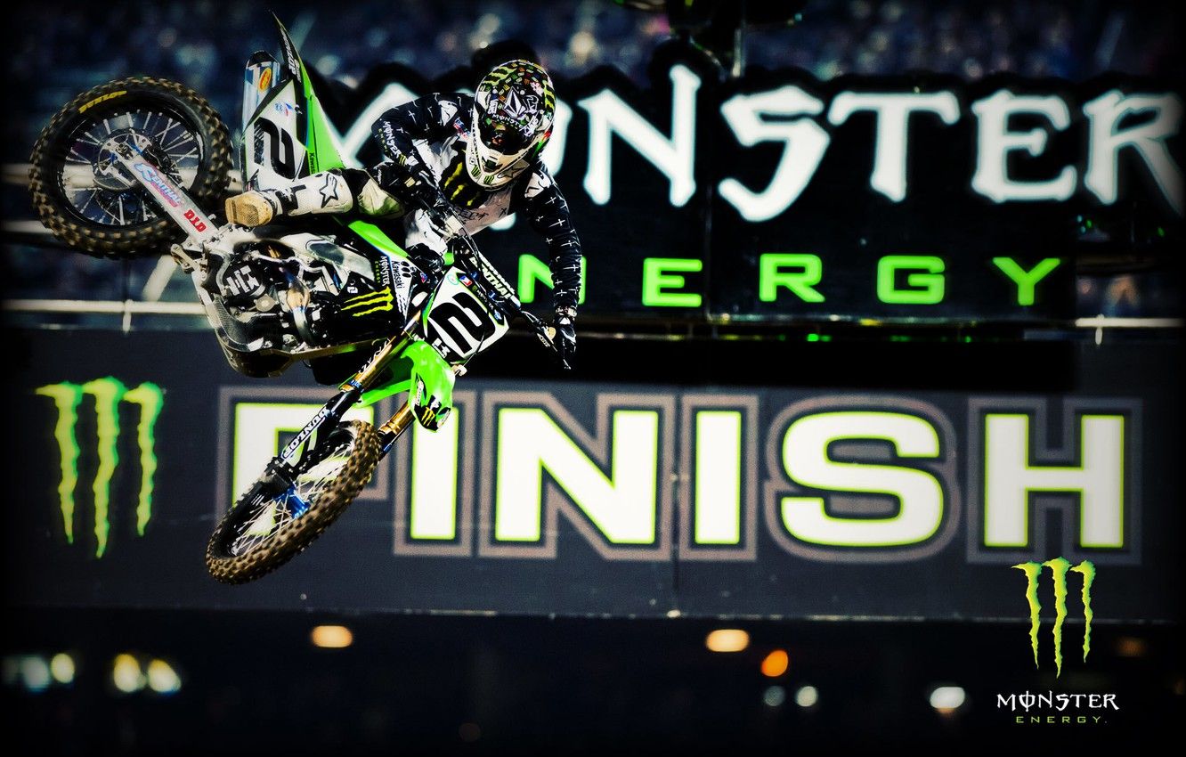 Motocross Monster Energy salto, 1332x850 HD, Desktop