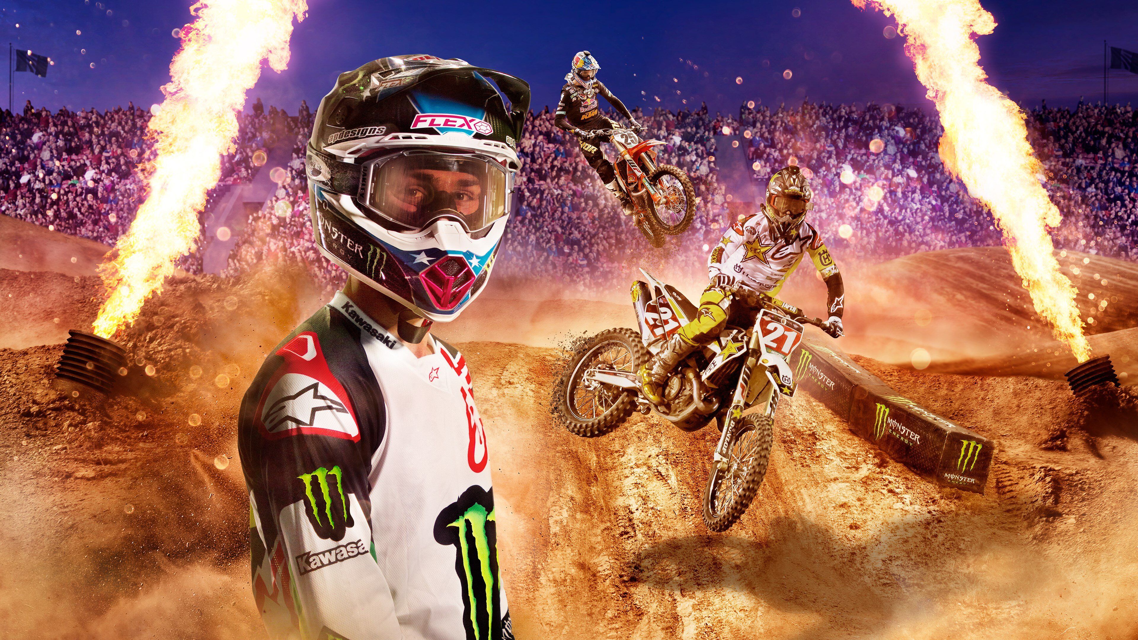 Motocross Monster Energy Supercross, 3840x2160 Ultra HD, 4K TV